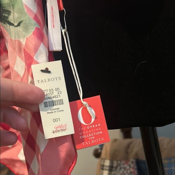 NWT Talbots Floral and Checkered Scarf   C - Picture 2 of 5